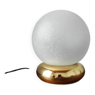 Lampe globe vintage verre bullé