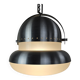 Large pendant lamp in brushed metal and opaline glass, Italy 1970s