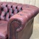 Chesterfield armchair in red leather from the 1980s