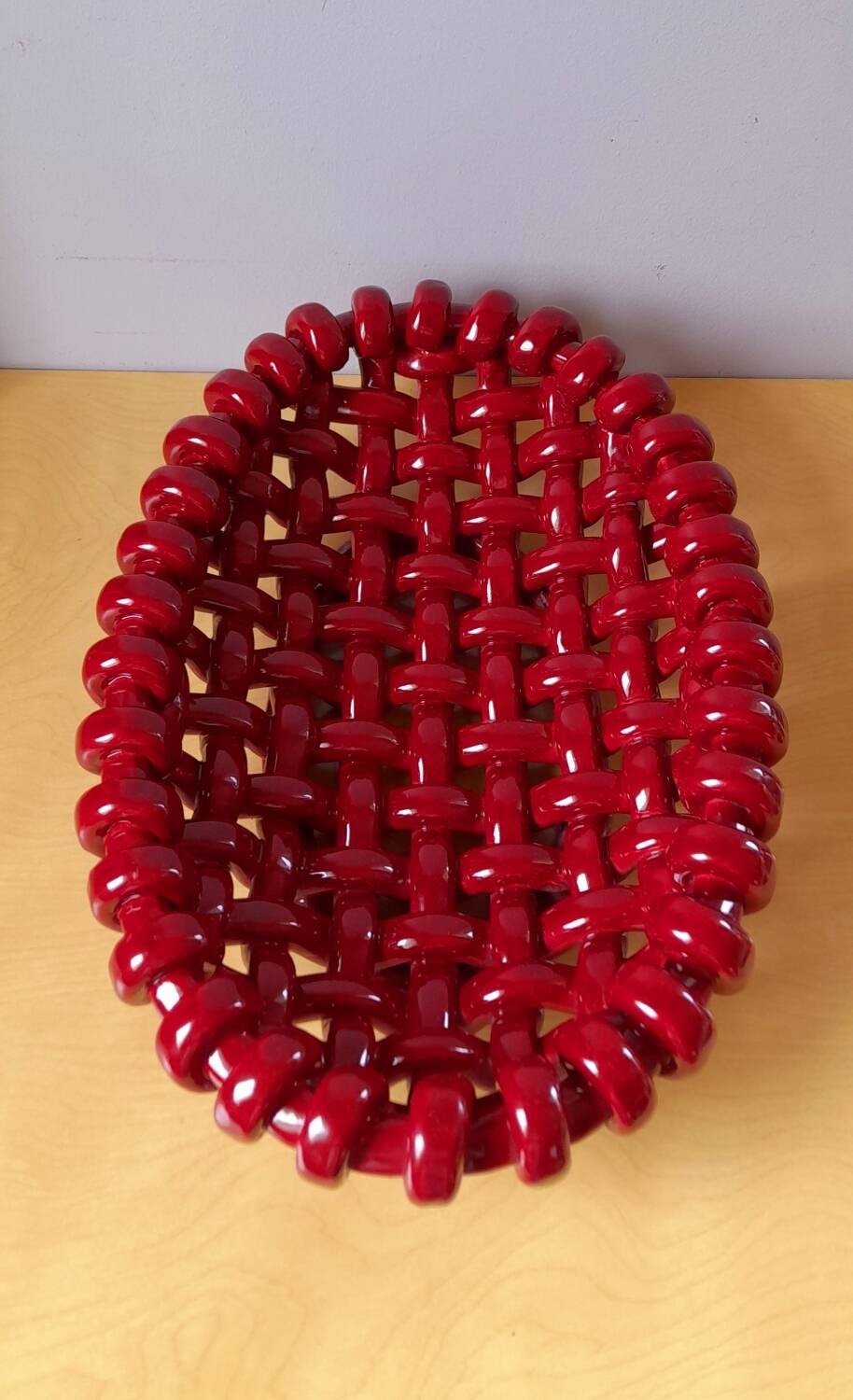 J.Massier Vallauris braided fruit bowl