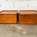 Maugrion rattan bedside tables for Roche Bobois vintage 70s
