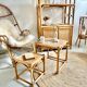 Tables gigognes bambou rotin osier - 1950/60