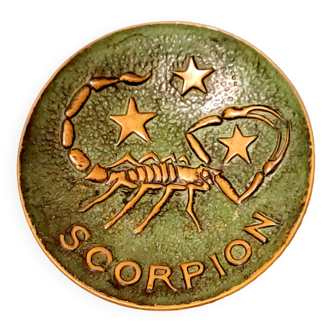 Vide-poche coupelle en bronze patiné signé max le verrier 1891-1973 – signe astrologique du scorpion