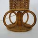 Pair of bamboo rattan caned lamps. Italy 1950s 60s.