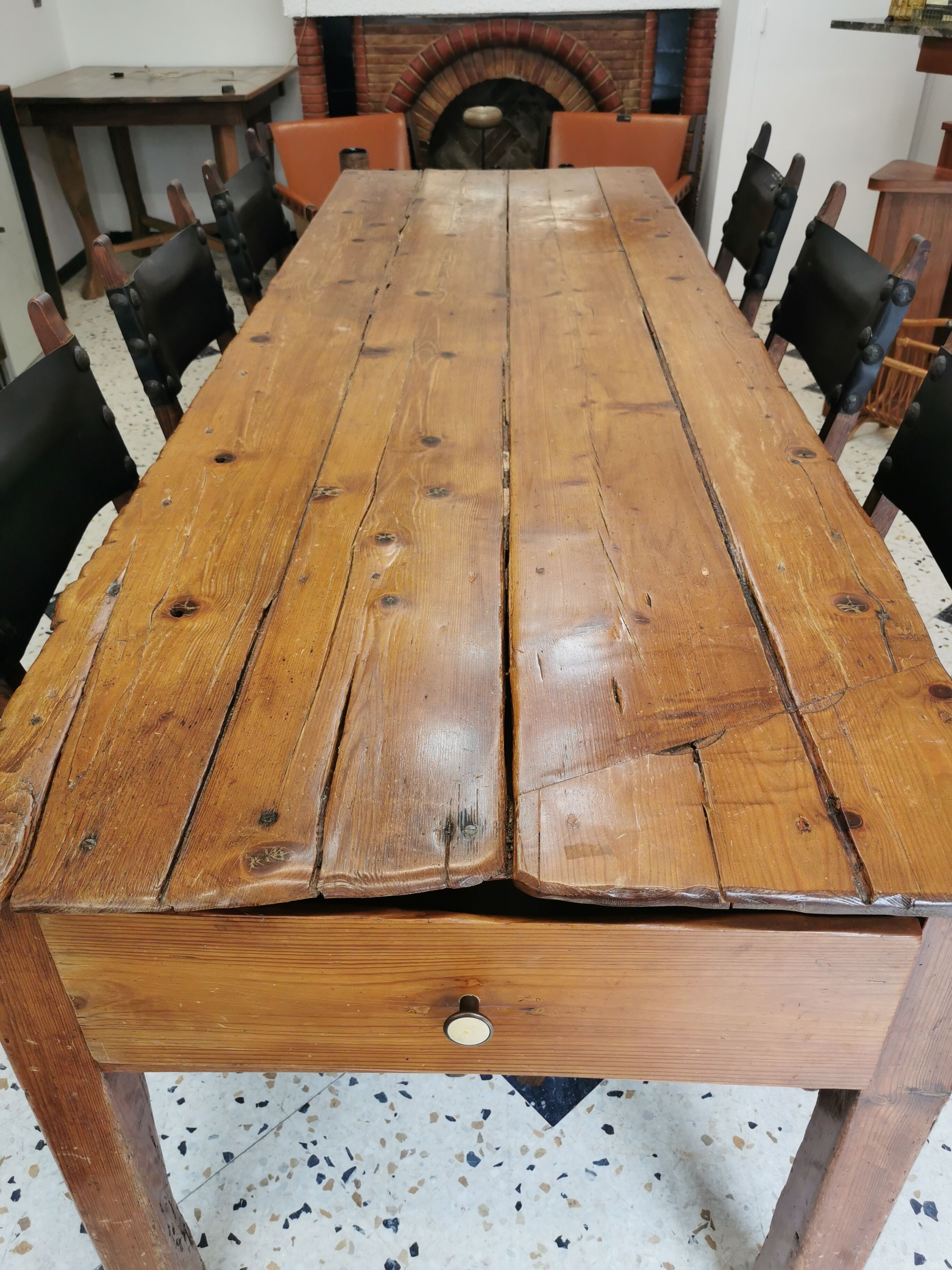 Old Catalan farmhouse table of 2m45