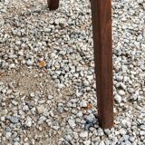 Vintage side table from the 50s in beech oak and poplar compass feet