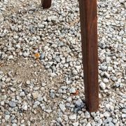 Table d’appoint vintage des années 50 en hêtre chêne et peuplier pieds compas
