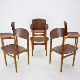 1960s Børge Mogensen Model 122 Oak and Teak Dining Chairs for Søborg Møbelfabric, Denmark