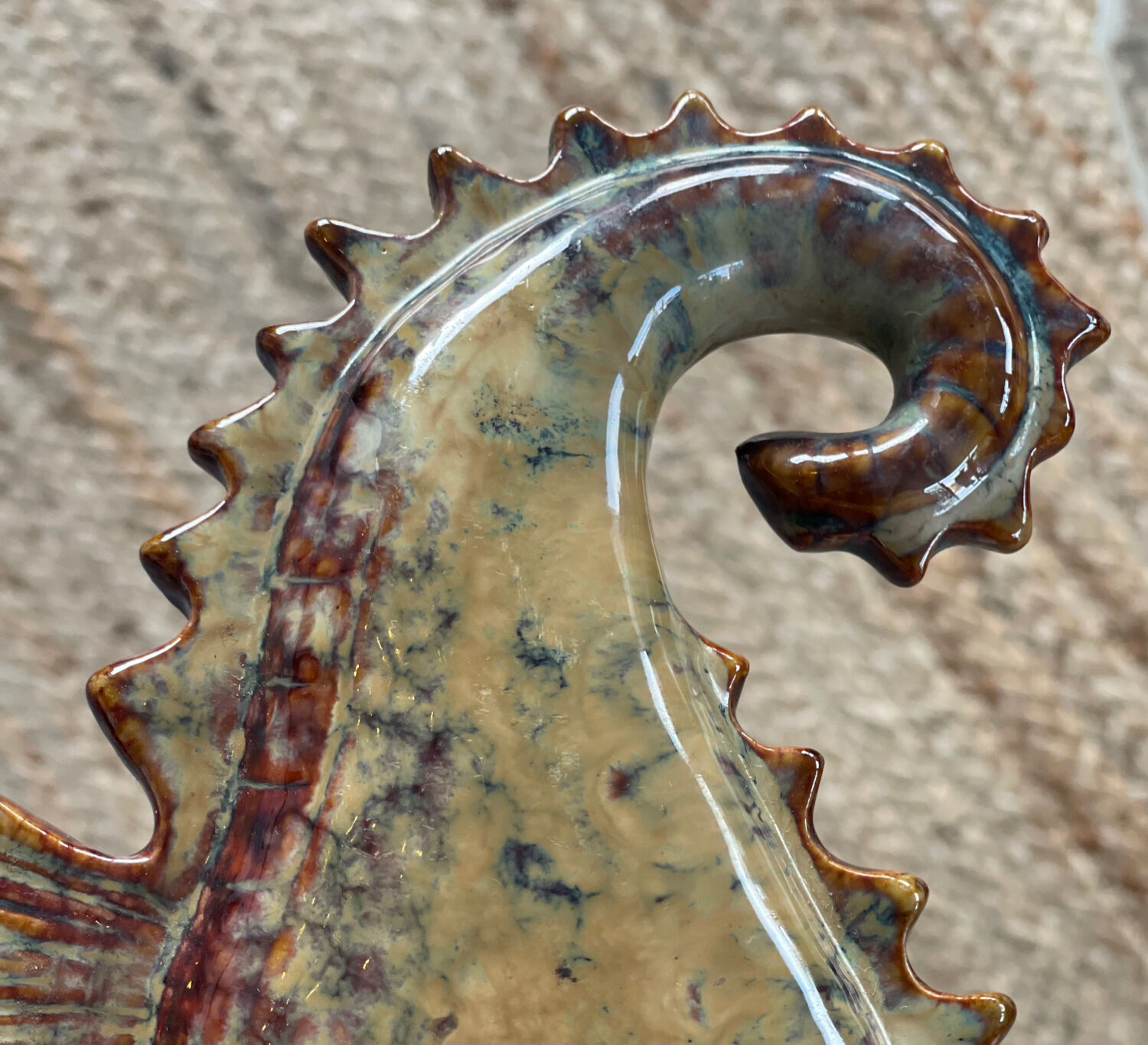 Ceramic wall seahorse