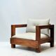 Fauteuil en chêne massif — reconstruit en 100 % laine vierge