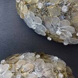 Set of 3 Murano Wall Light Flower by Seguso for Venini, Italy, 1960s