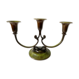 Art Deco Swedish Grace  candleholder in Varnish Verdigris Brass