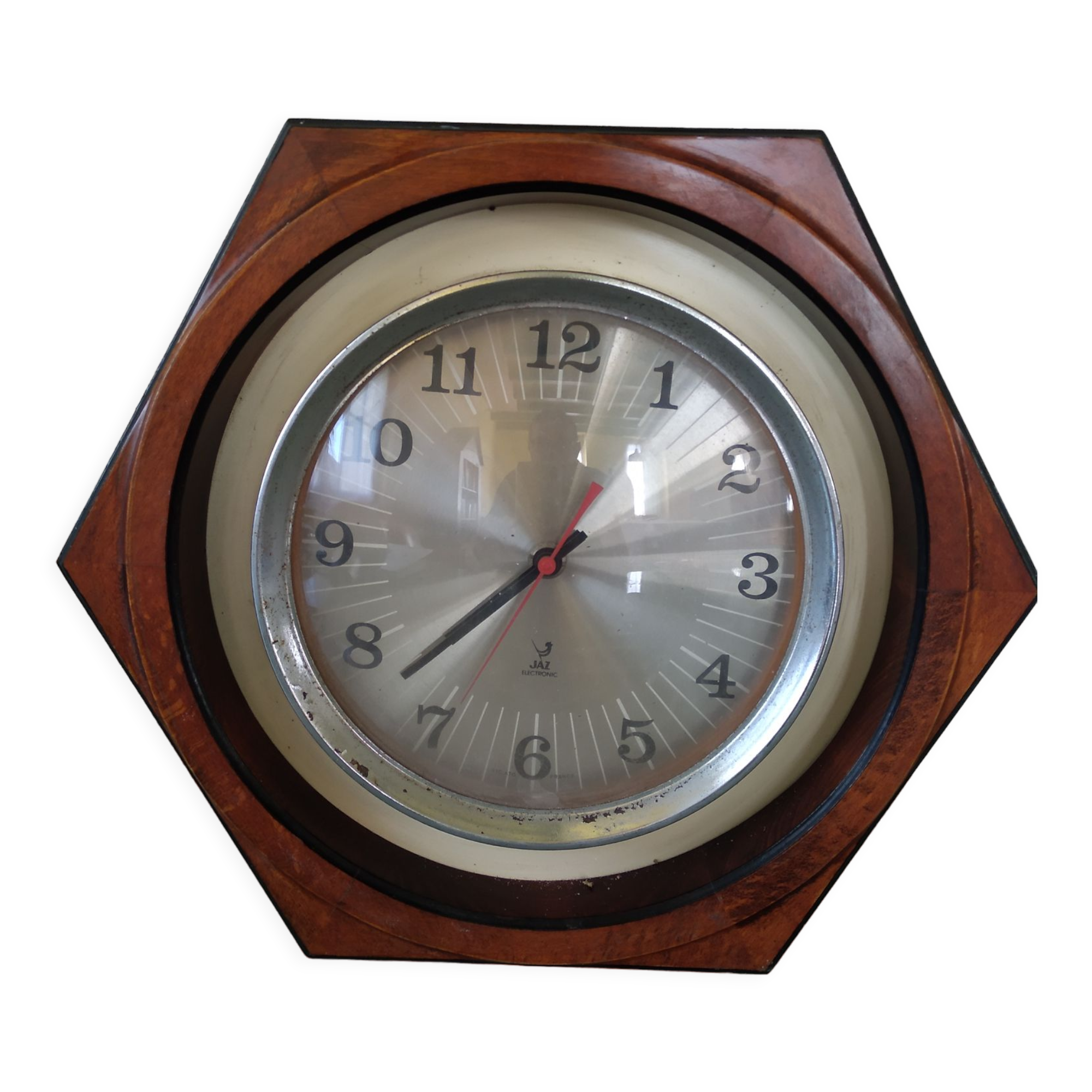 Octagonal pendulum clock JAZ vintage 1970