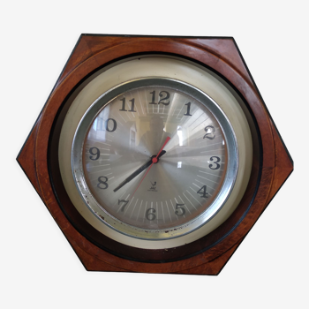 Octagonal pendulum clock JAZ vintage 1970