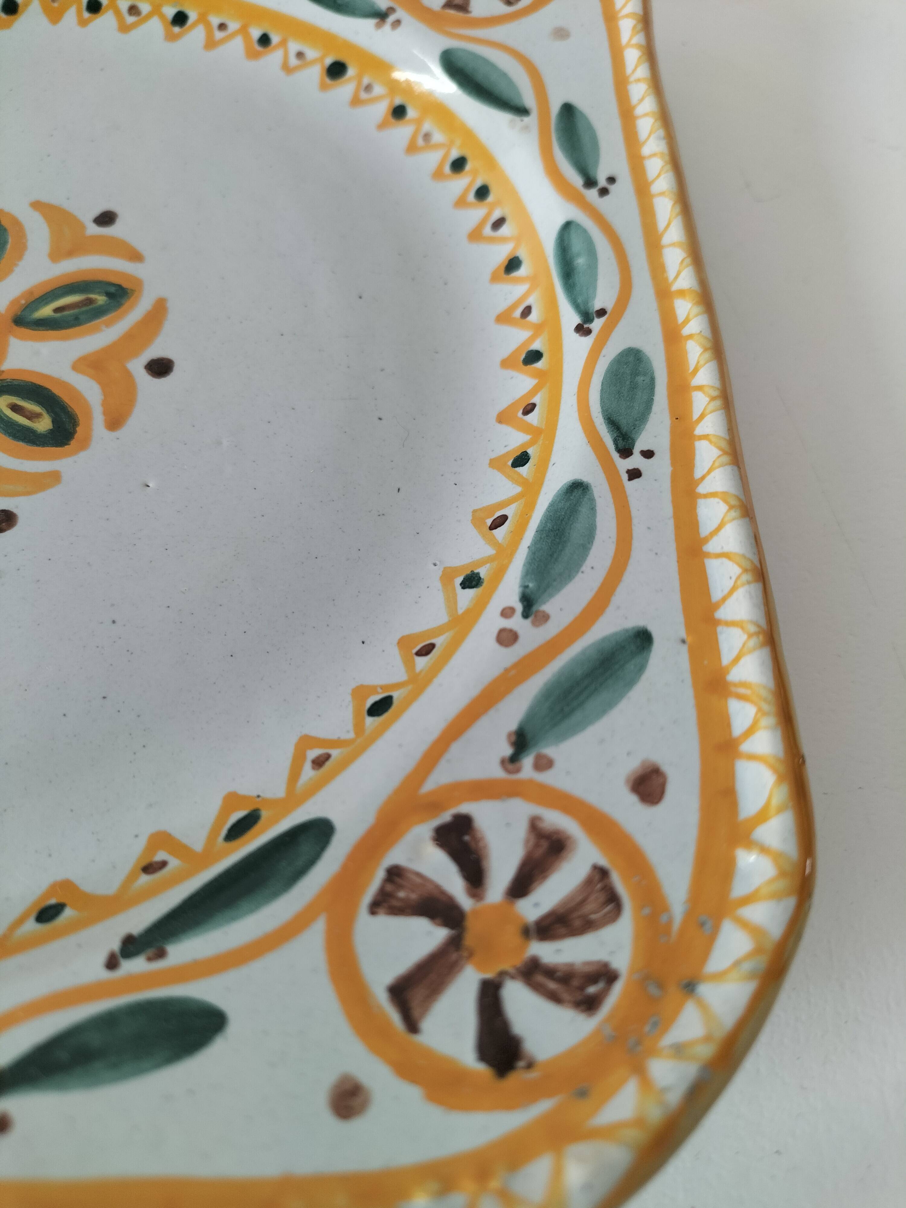 Square dish in earthenware Hubaudière & Bousquet (HB) Quimper