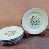 8 dessert plates with flower decoration, Anjou model from Niderviller