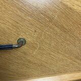 50s chest of drawers with blond wood compass feet