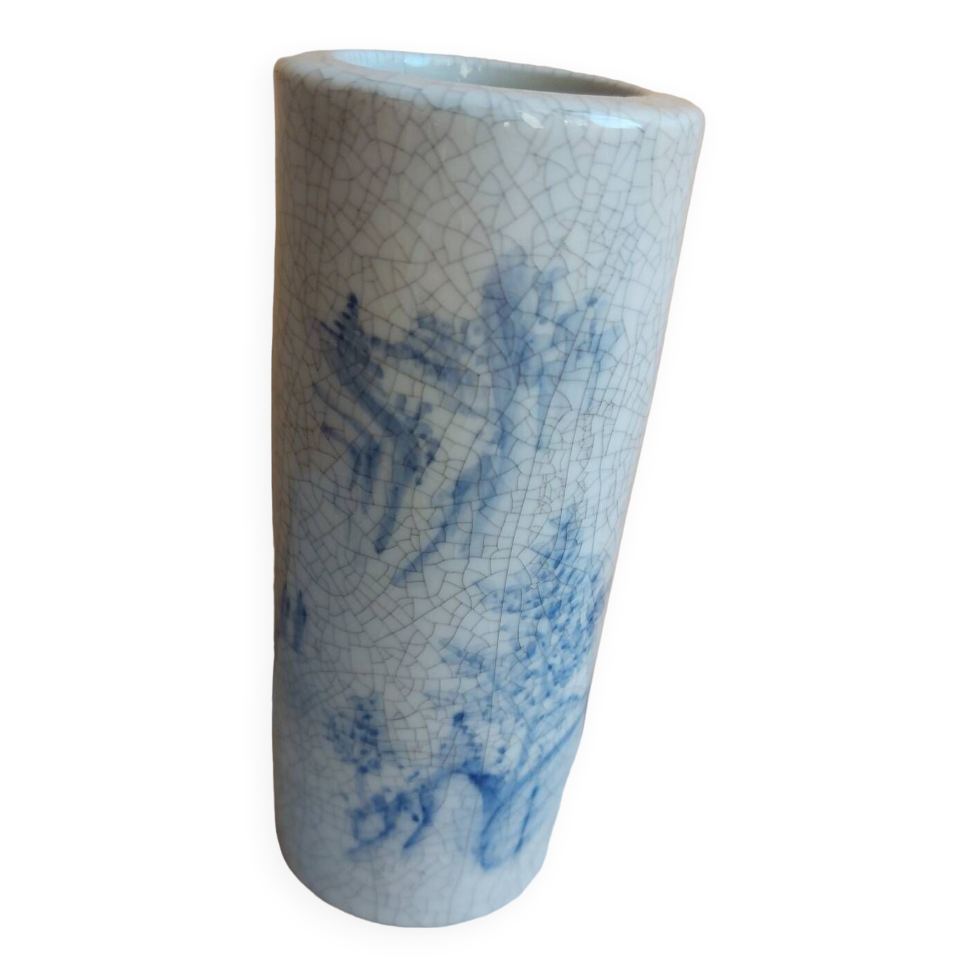 Small vintage cracked effect soliflore vase
