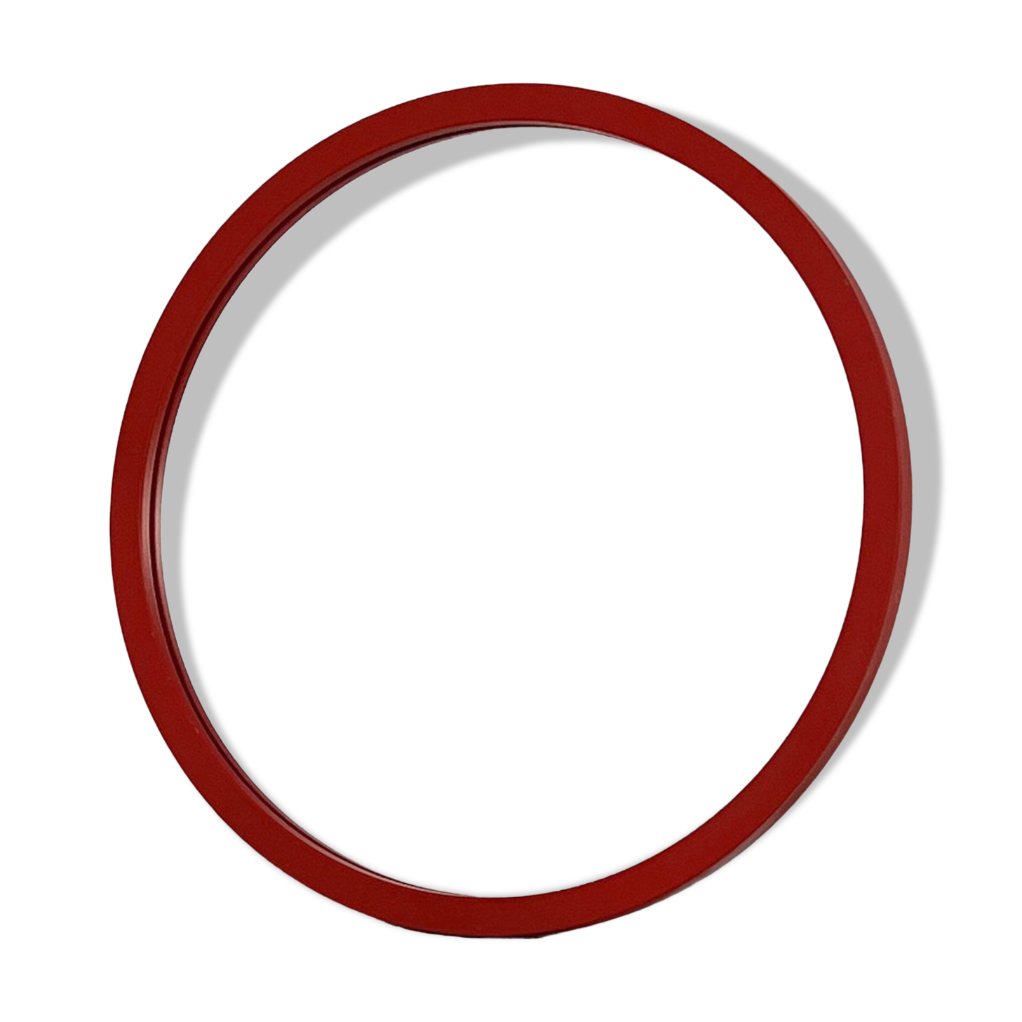 Kartell red round mirror 1980s