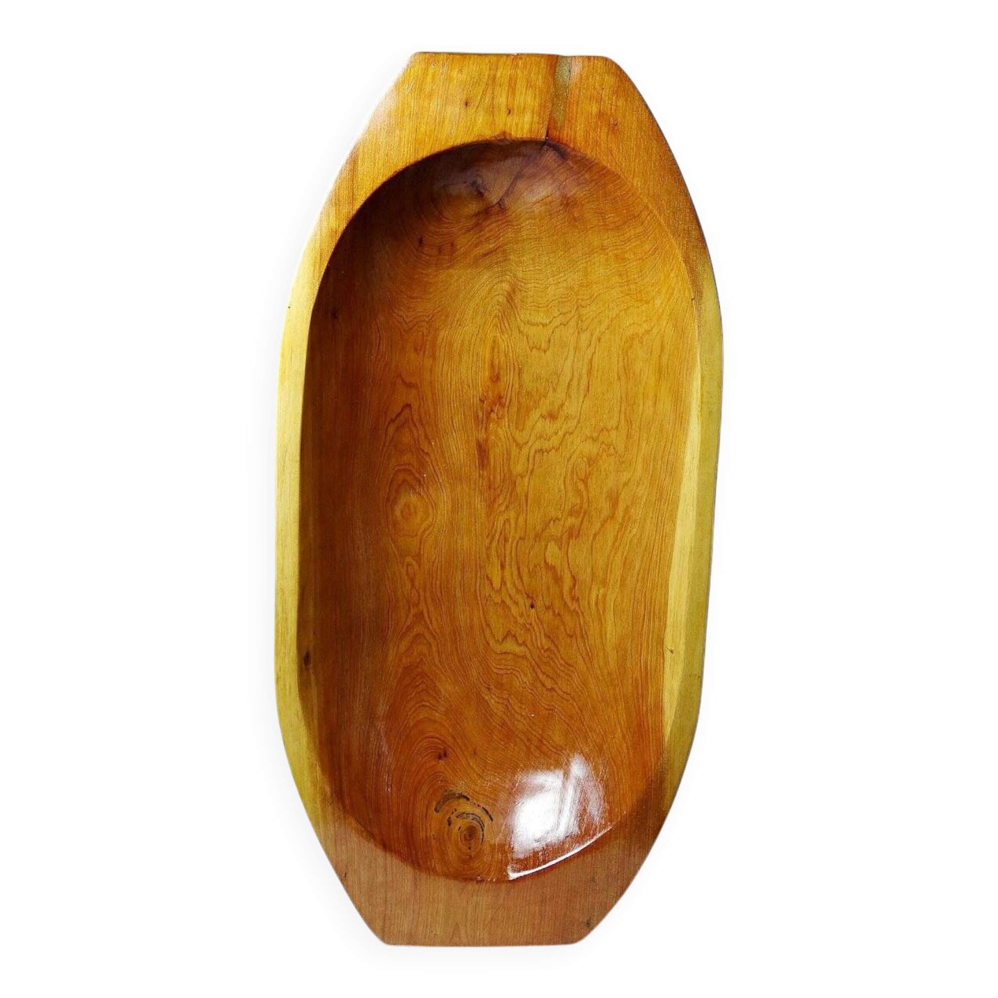 Large, deep wooden bowl, vintage Moroccan.