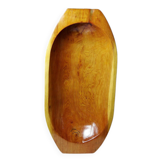 Large, deep wooden bowl, vintage Moroccan.