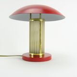 Art deco mushroom lamp made of glass, restored