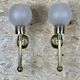2x 60s 70s lamp light wall lamp glass & brass space age design