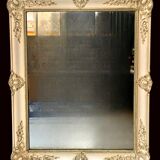 Large patinated wooden wall mirror Restoration 19th century