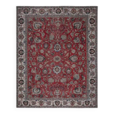 Tapis d'aire vintage persan fait main en laine rouge surdimensionné 298x383 des années 1970