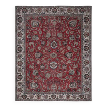 1970s Vintage Persian Handmade Wool Red Oversized Area Rug 298x383