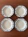 Lot de 4 assiette creuses Longchamp octogonal motif lotus