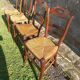 Pair of antique rush-seated chairs