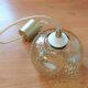 Globe pendant lamp in bubbled amber glass / vintage 60s-70s