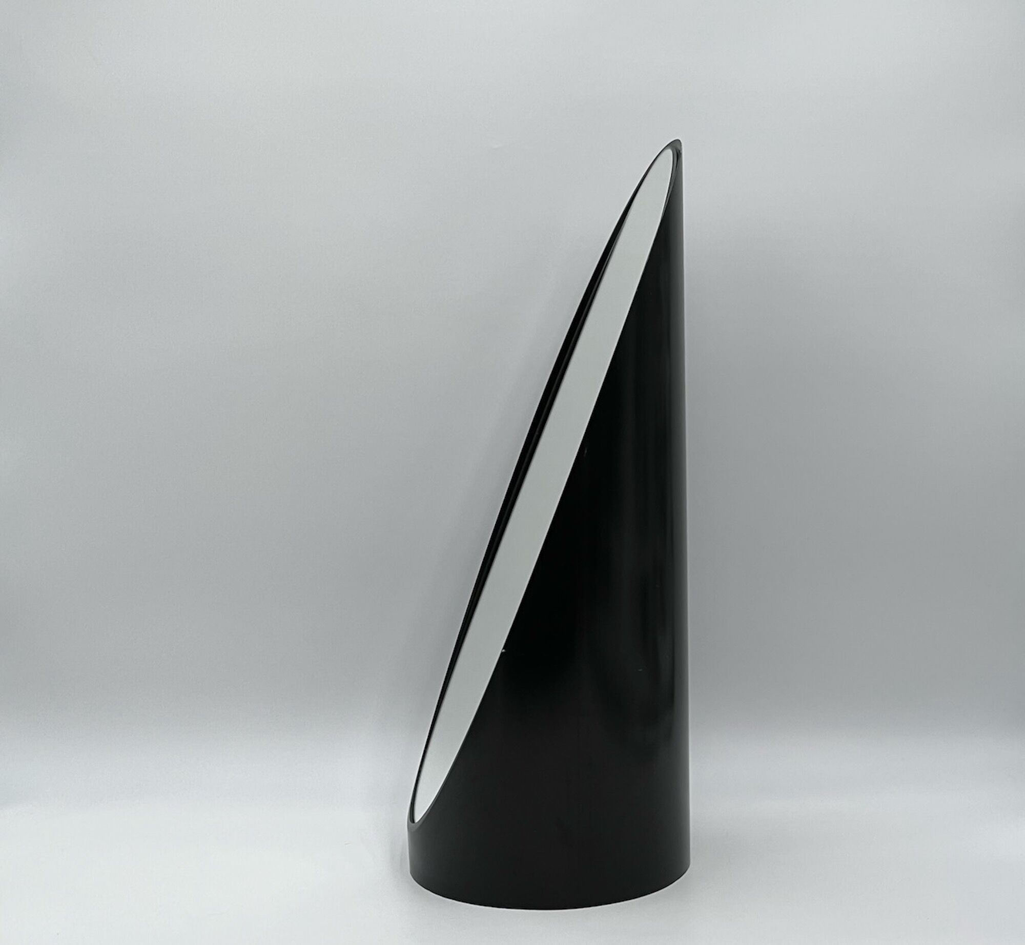 Unghia / lipstick lacquered black tabletop mirror, 70s