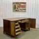 1950s English desk in walnut and oak