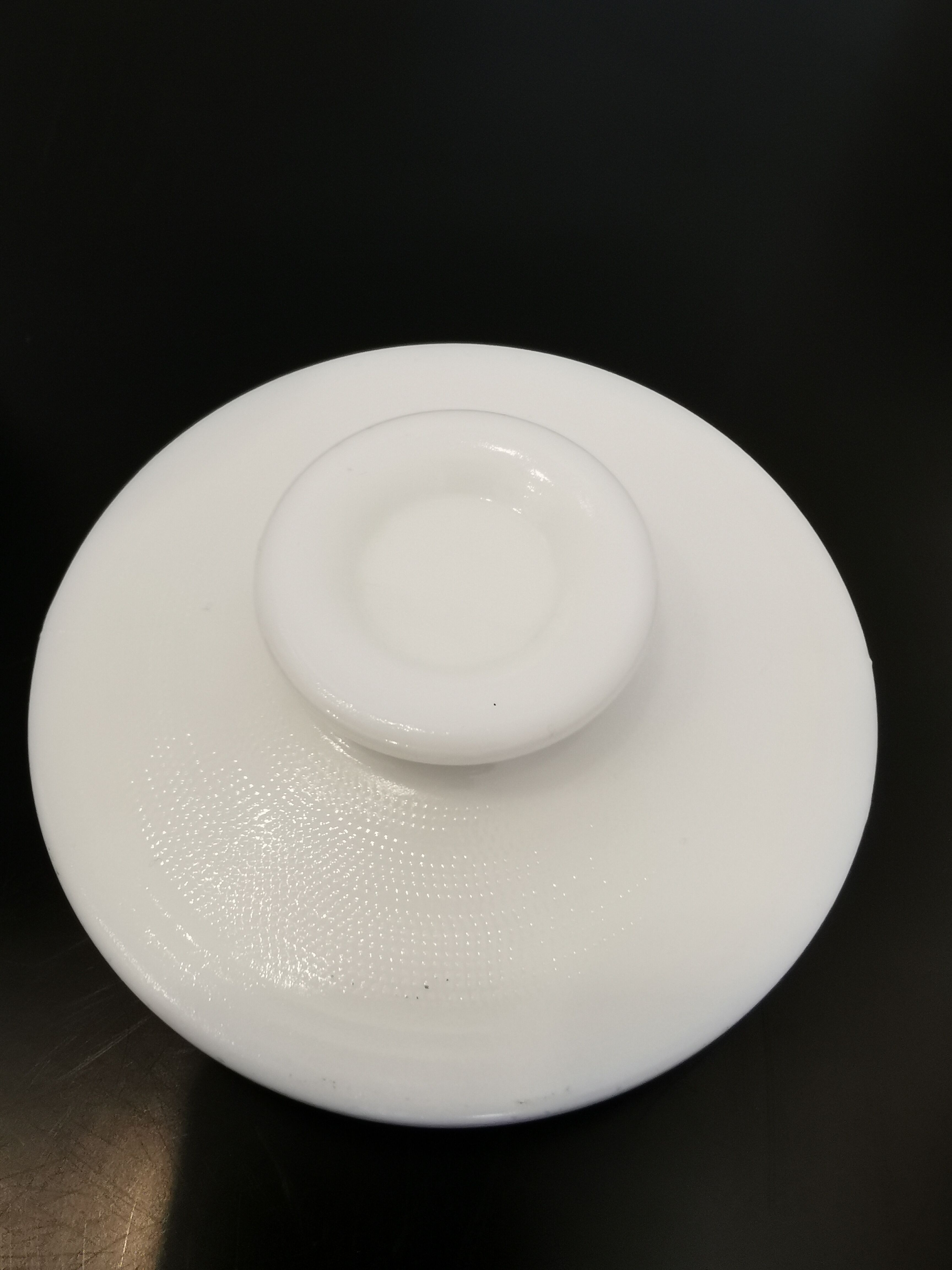 Vintage white opaline glass jar