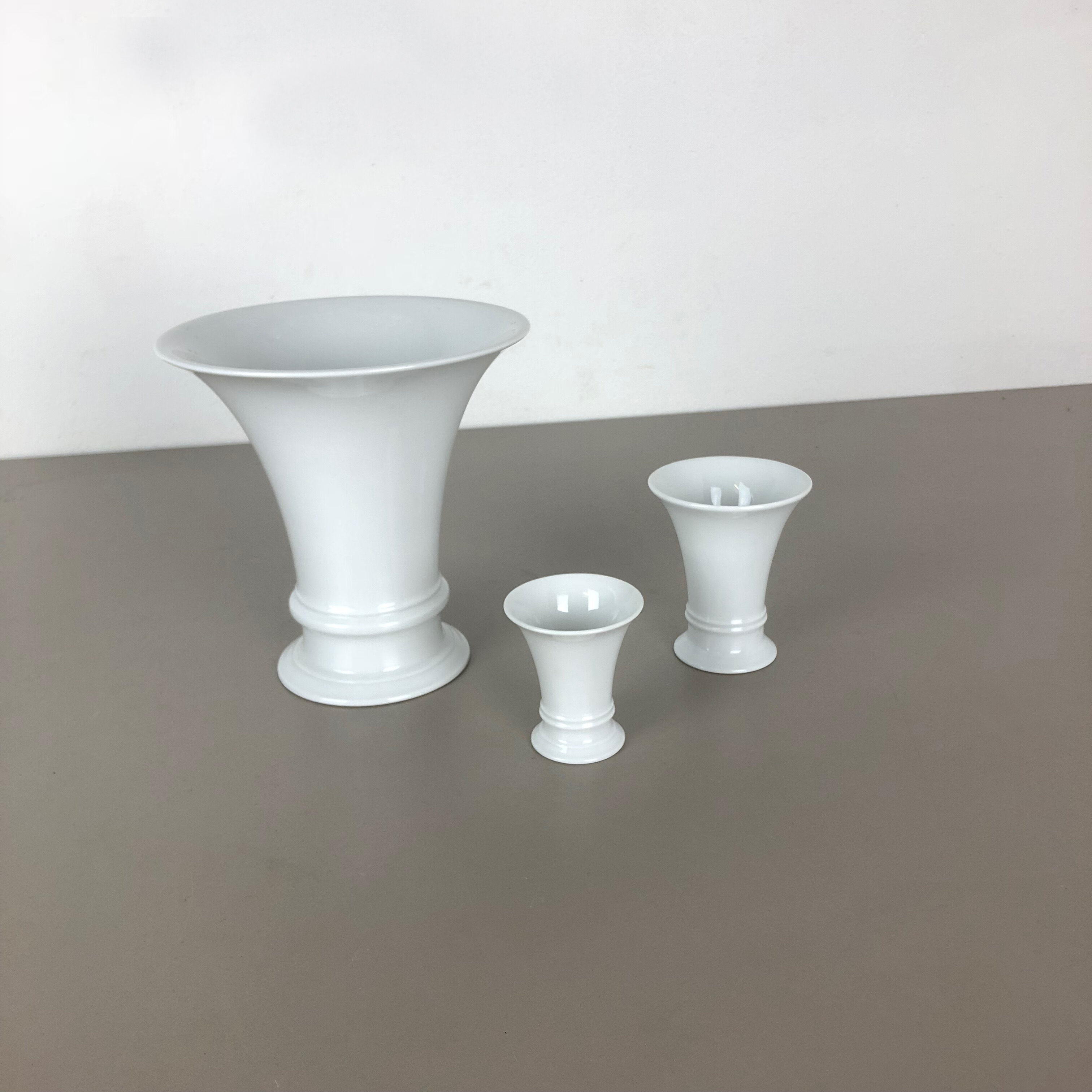 Set of 3 Op Art Vase Porcelain German Vase by Fürstenberg Ceramics Germany 1970s