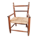 Vintage wooden and straw children's armchair, 1950s.