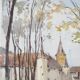 René LEVERD: Switzerland, Château de Colombier, original signed watercolour.