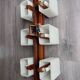 Scandinavian chandelier with 6 lights in teak and a perspex shade.