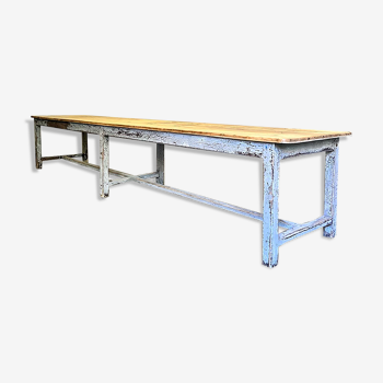 Large patinated workshop table