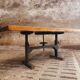 Industrial dining table oak on a workbench frame