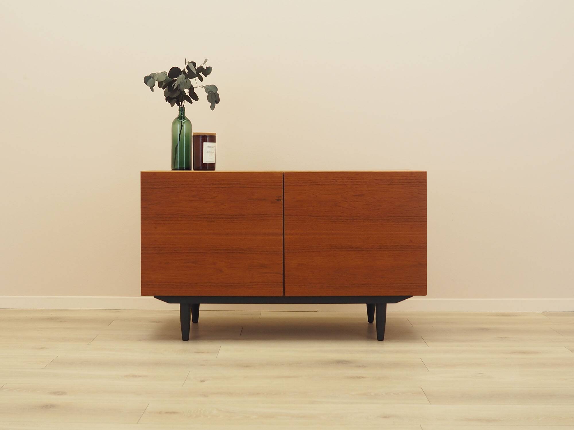 Danish teak cabinet with adjustable shelves, 1960s