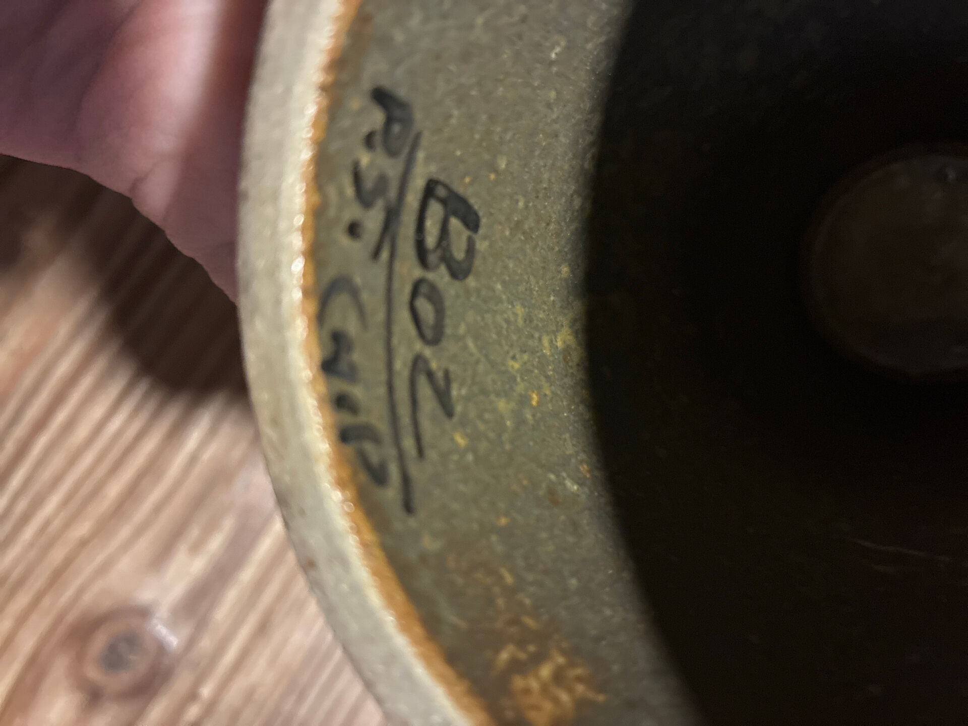 Glazed stoneware candlestick – signed BOZ P.S CHIP