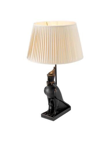 Pair of Horus model table lamps, patinated bronze.