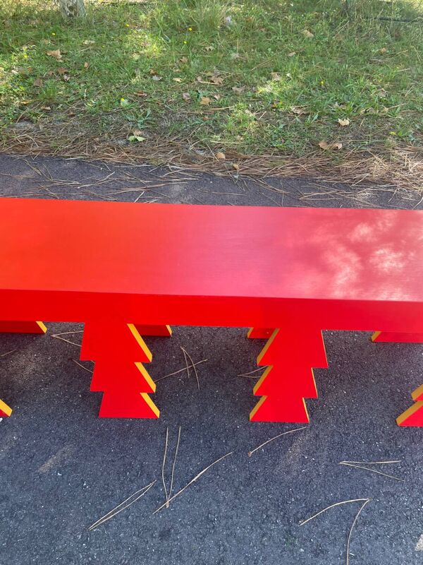 Banc en bois artisanal