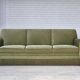1970s, Danish 3-seater sofa, green furniture velour, beech wood.