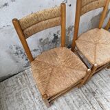 Set of 4 straw chairs circa Dordogne