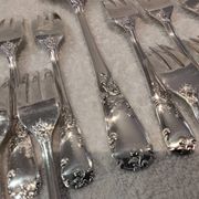 Frionnet rocaille silver metal cake forks 12 cake forks