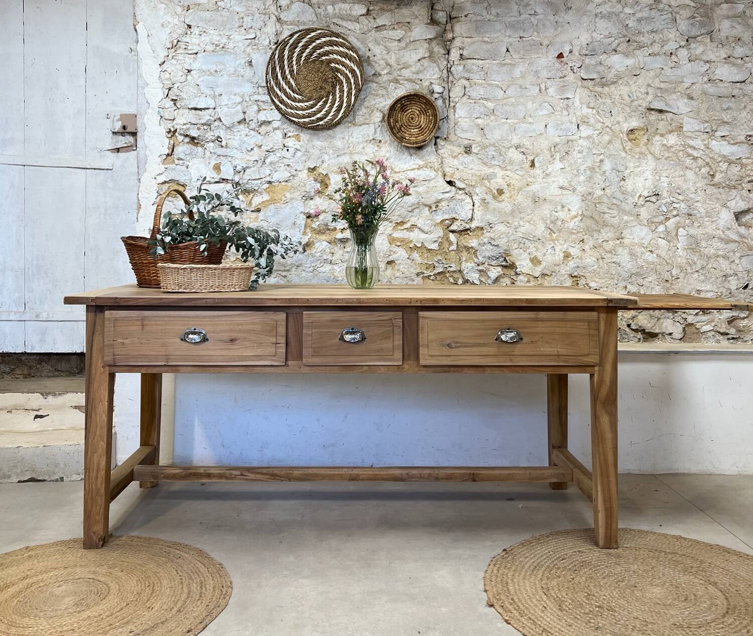 Farmhouse table with bread board
